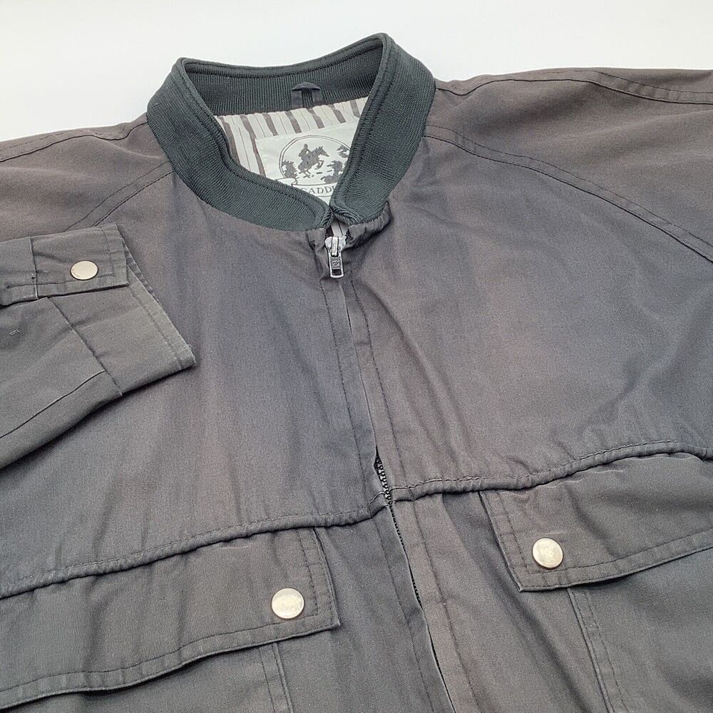 Saddlery Mens Long Sleeve Full Zip Jacket Black Size Medium
